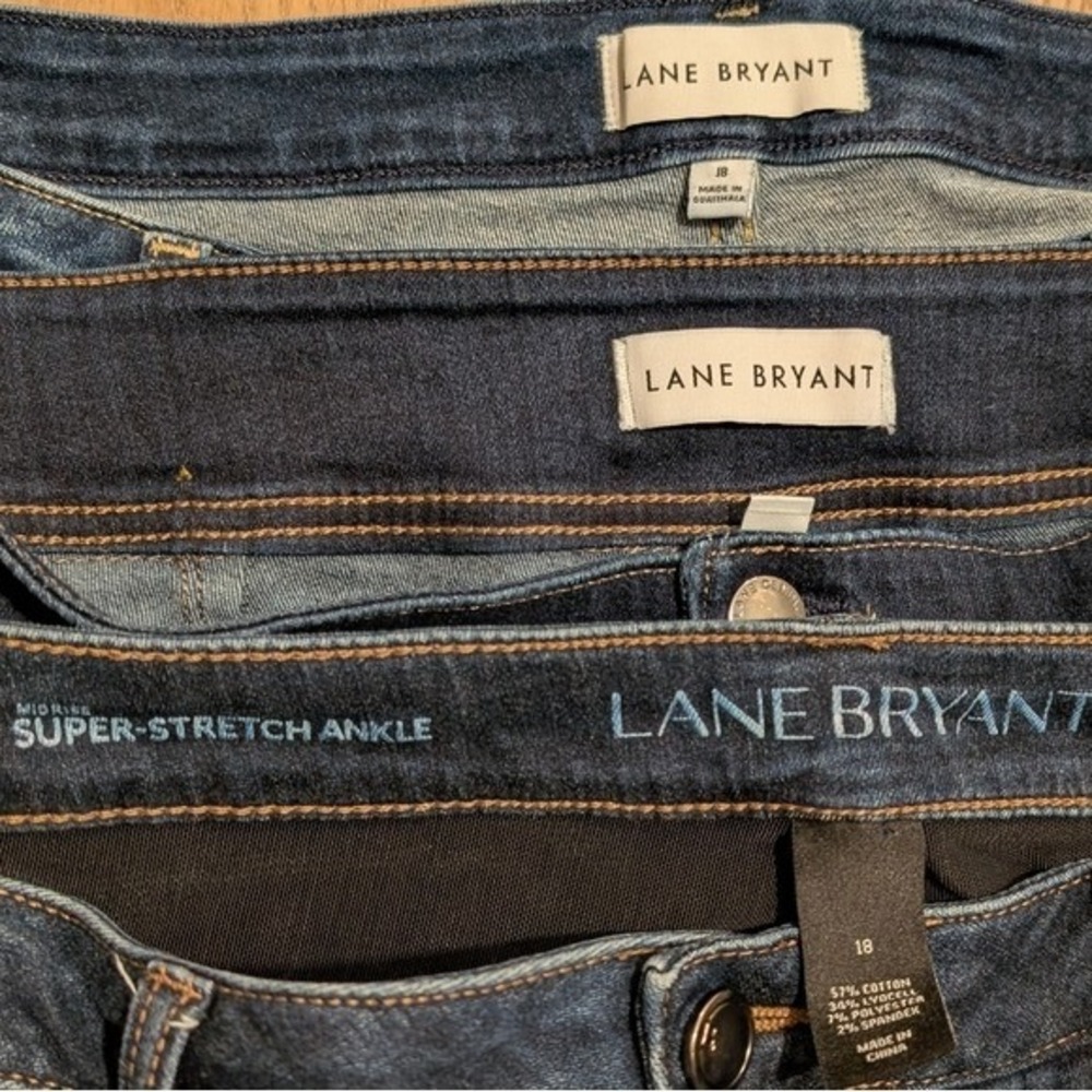Lane Bryant Jeans Plus 18 2X Dark Wash Skinny Stretch Denim Bundle Lot 3 Pairs - Picture 5 of 9